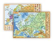Карта Европы политическая/физическая, ламинированная, планшетная