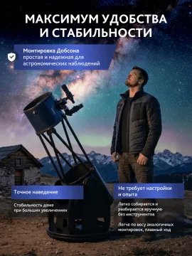 Телескоп Добсона Levenhuk New Skyline PRO 12" (300/1525) Retractable, изображение 20