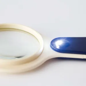 Лупа STAFF ручная 5х, 50 мм, с подсветкой, сине-бежевая (454125), изображение 2